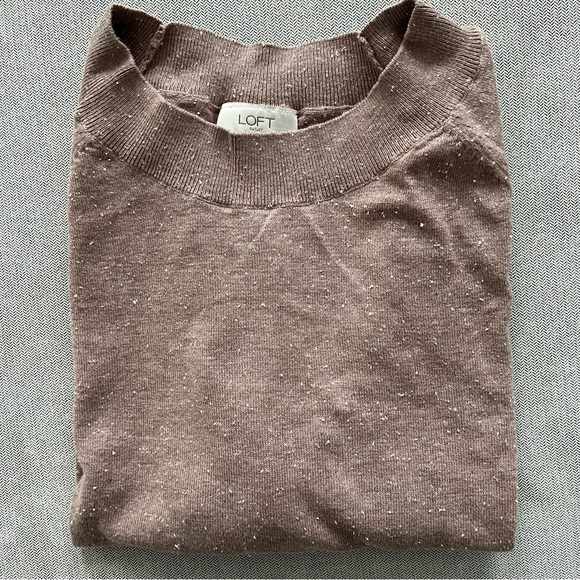 🆕 LOFT mocha tan sweater size large - Picture 1 of 8